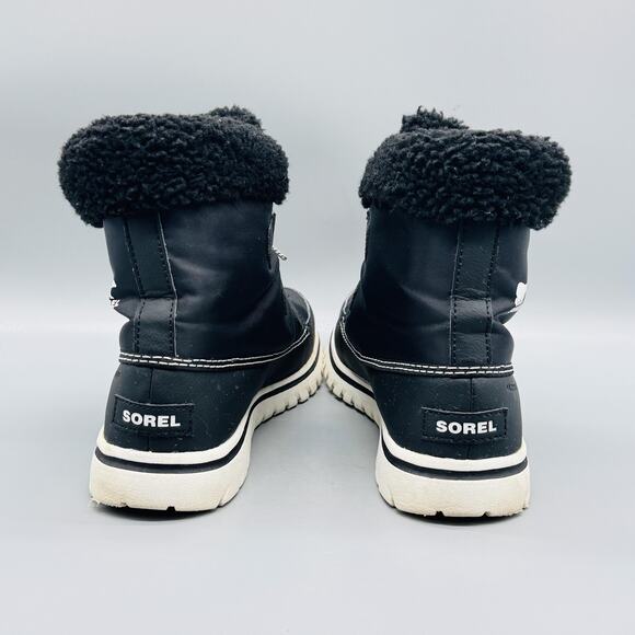 Sorel Boots Womens 8.5 Black Waterproof Faux Fur Lace Up Carnival Winter Snow - Picture 8 of 13